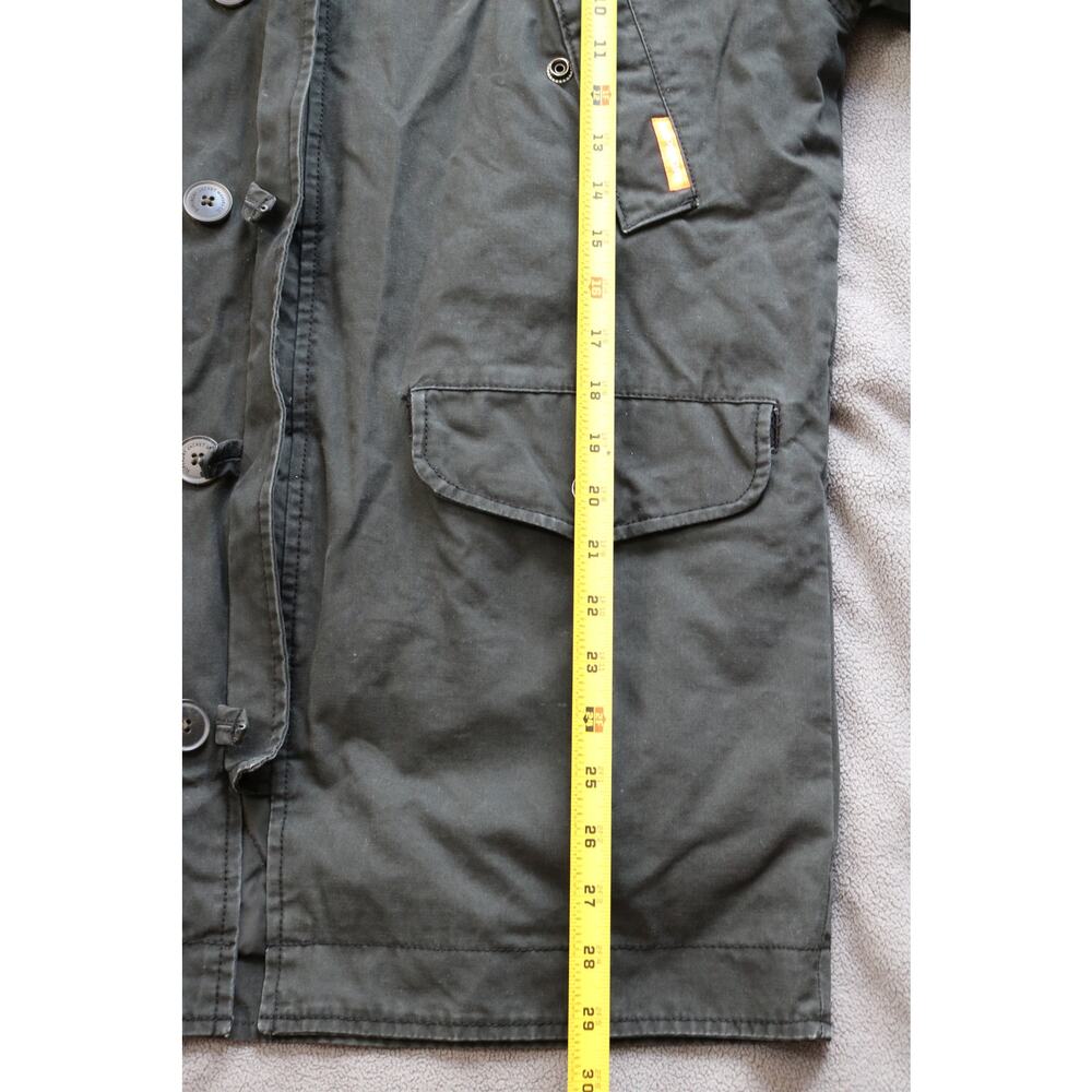 SUPERDRY INTERNATIONAL Mens Small Military Jacket Dark Gray Green Coat Gorpcore - Picture 5 of 16